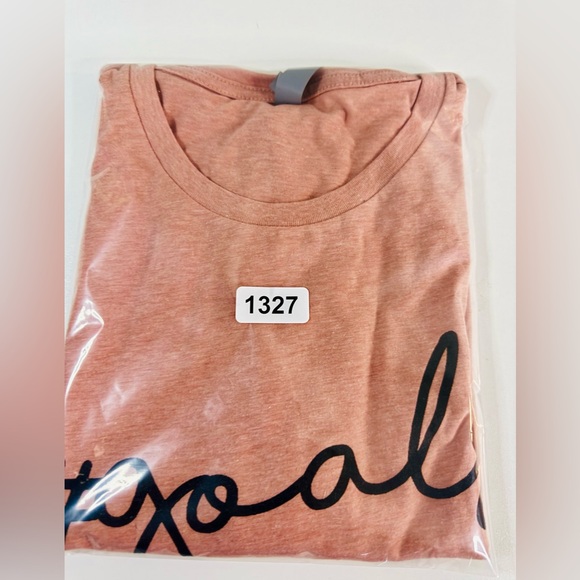 #Goals Cropped Top Heathered Mauve Graphic Tee SZ LARGE NWT - Picture 9 of 10